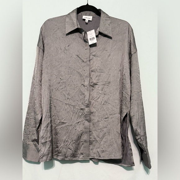 Willow & Root Satin Crinkle Blouse Size Medium - Picture 11 of 13